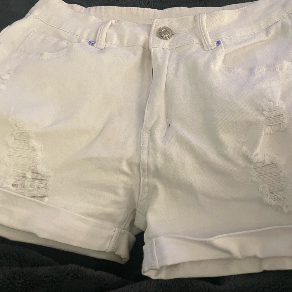 🩷 3/$18 Women's White Denim Shorts distressed shorts